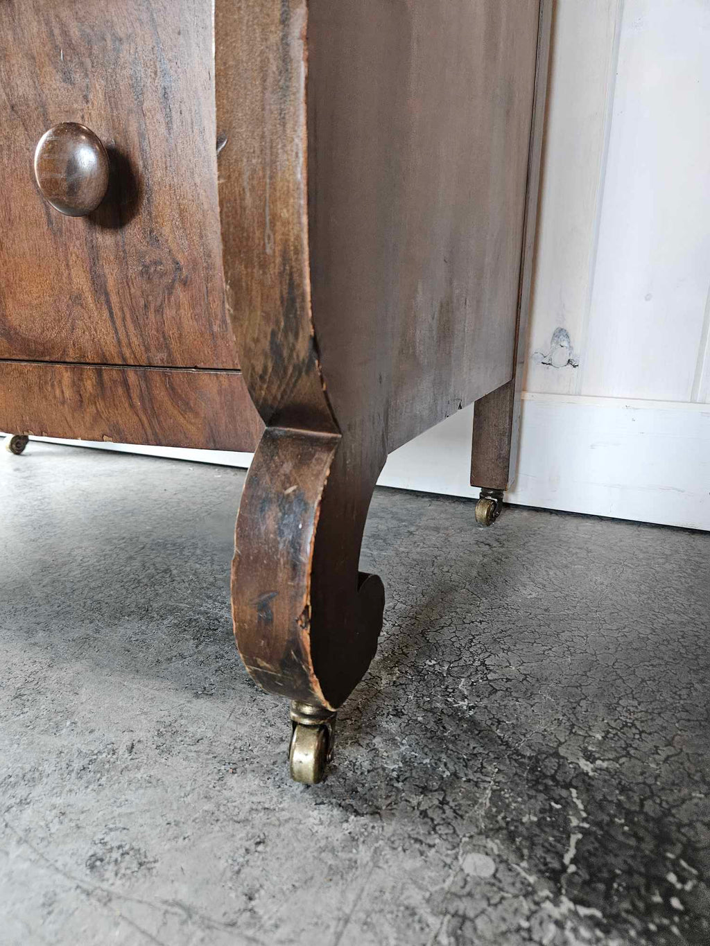 Tall Boy Dresser with Oval Mirror