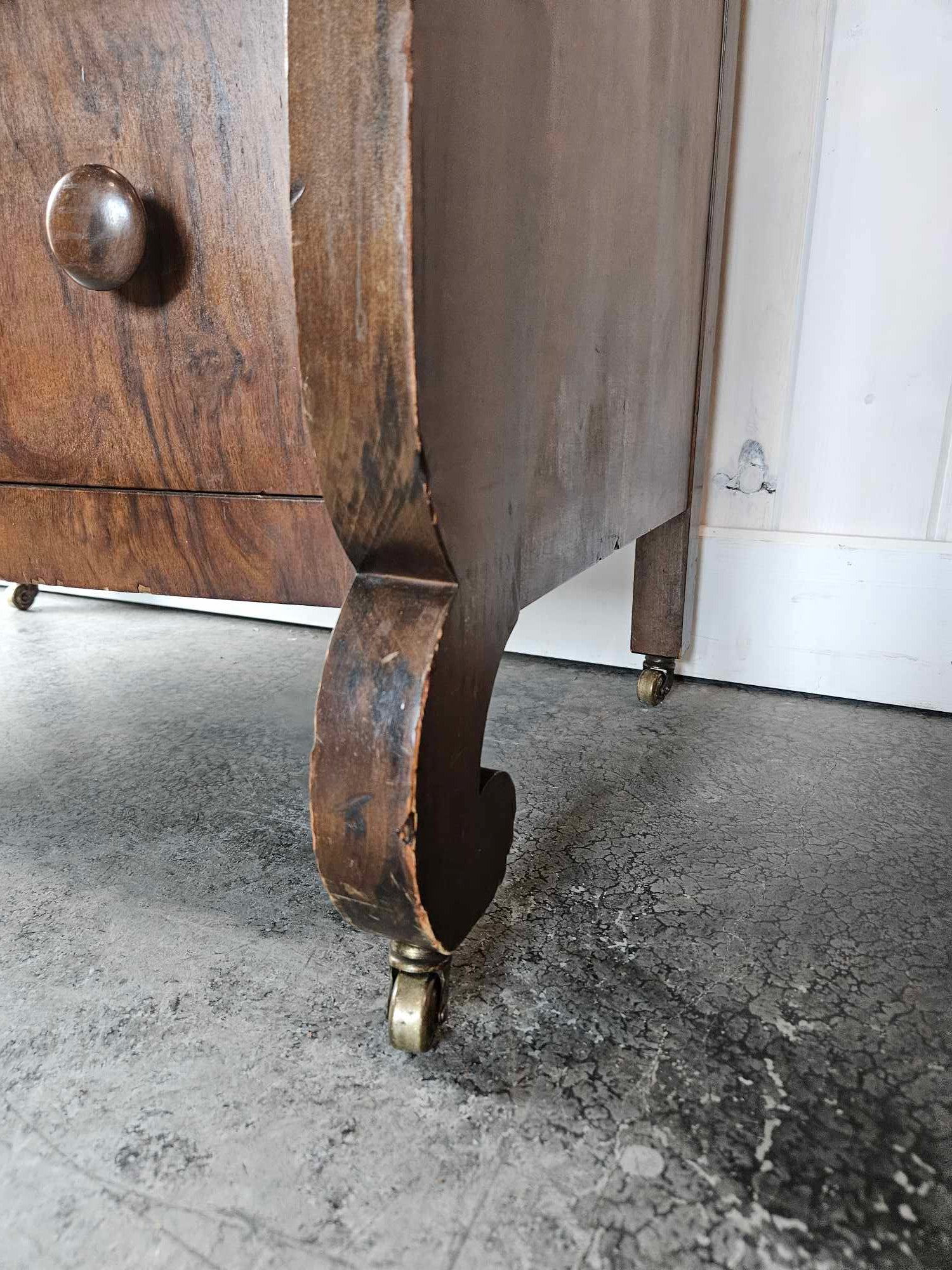Tall Boy Dresser with Oval Mirror