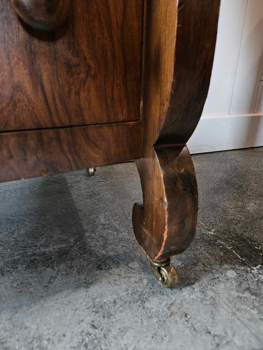 Tall Boy Dresser with Oval Mirror