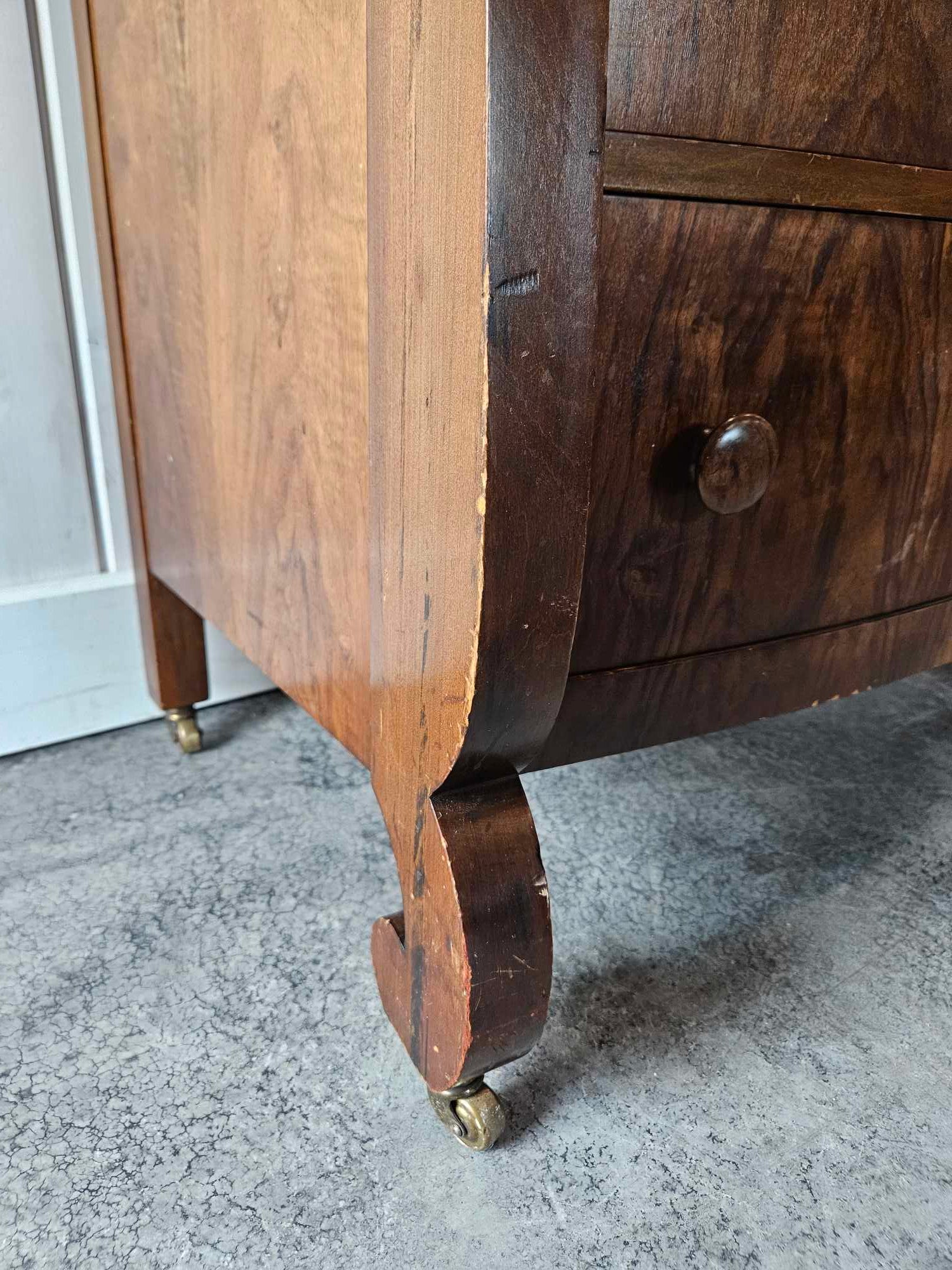 Tall Boy Dresser with Oval Mirror