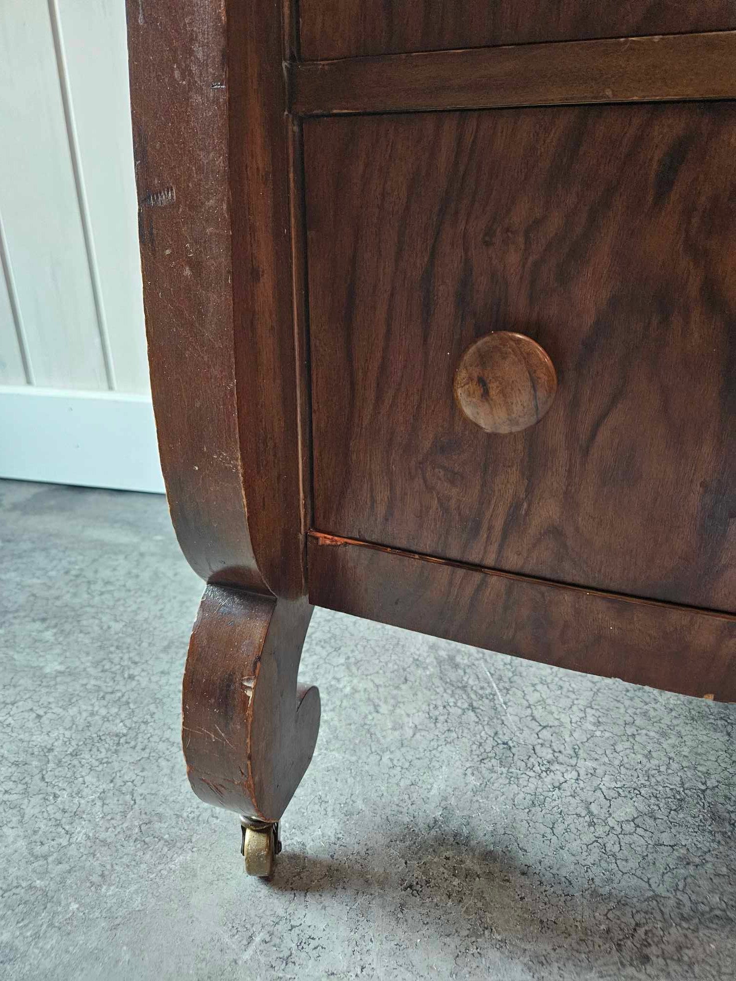 Tall Boy Dresser with Oval Mirror
