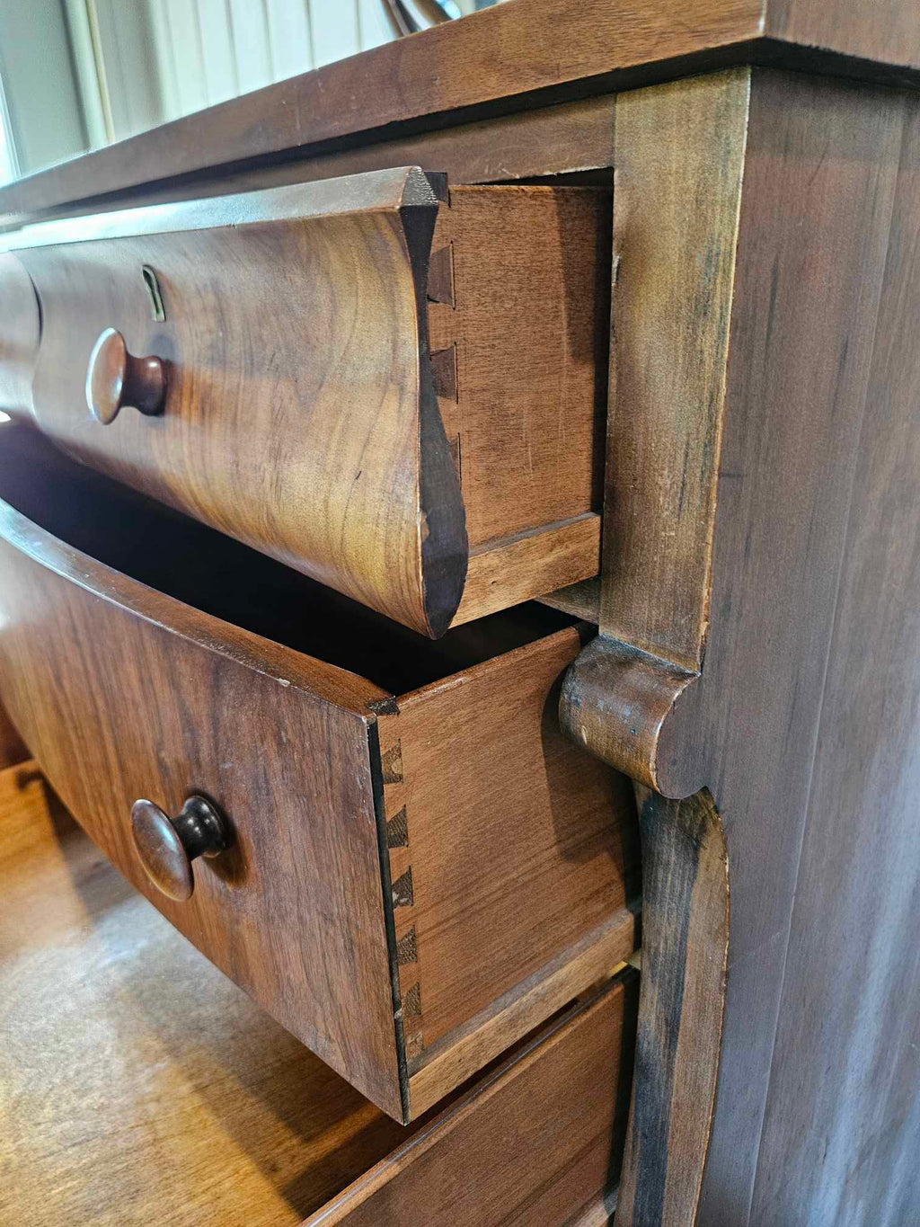 Tall Boy Dresser with Oval Mirror