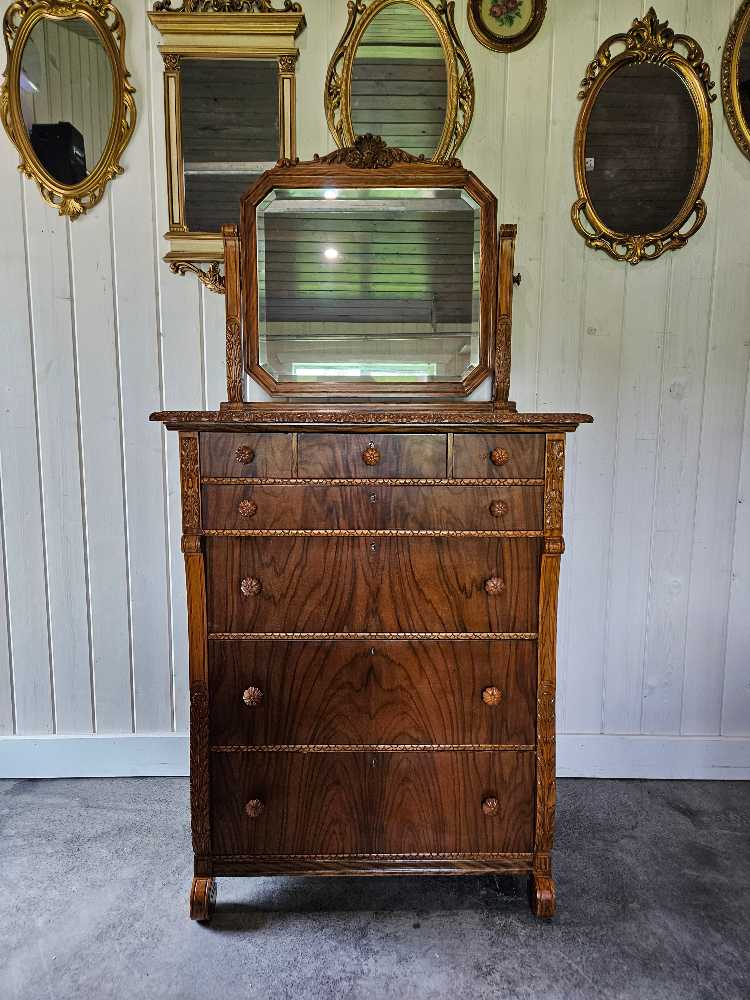 Victorian Tall boy with Mirror