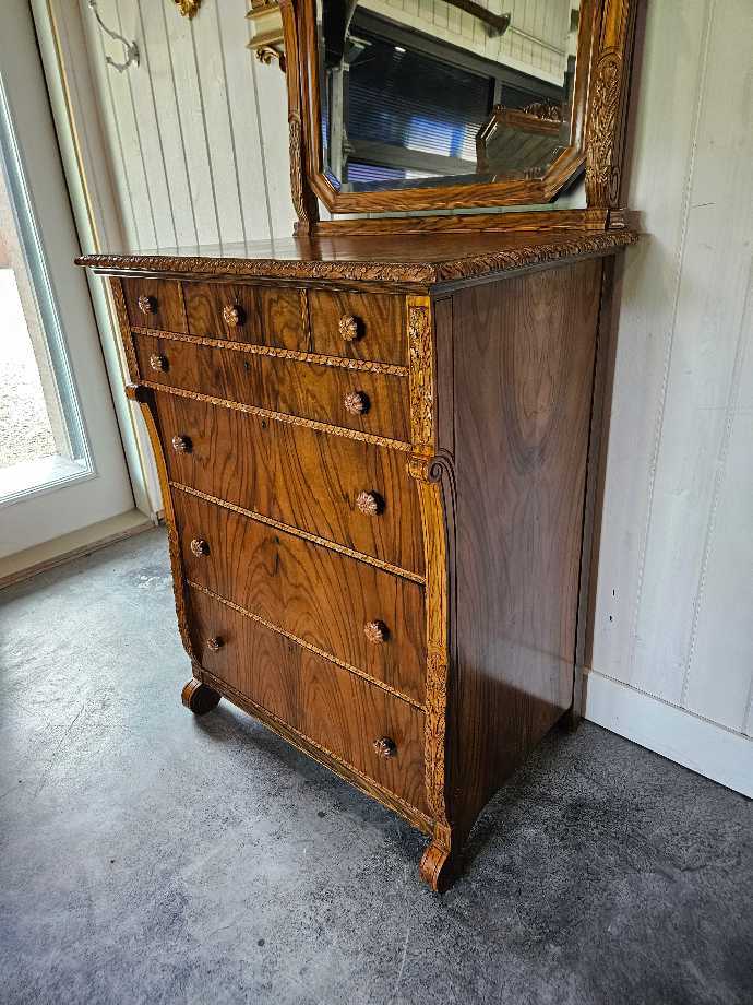 Victorian Tall boy with Mirror