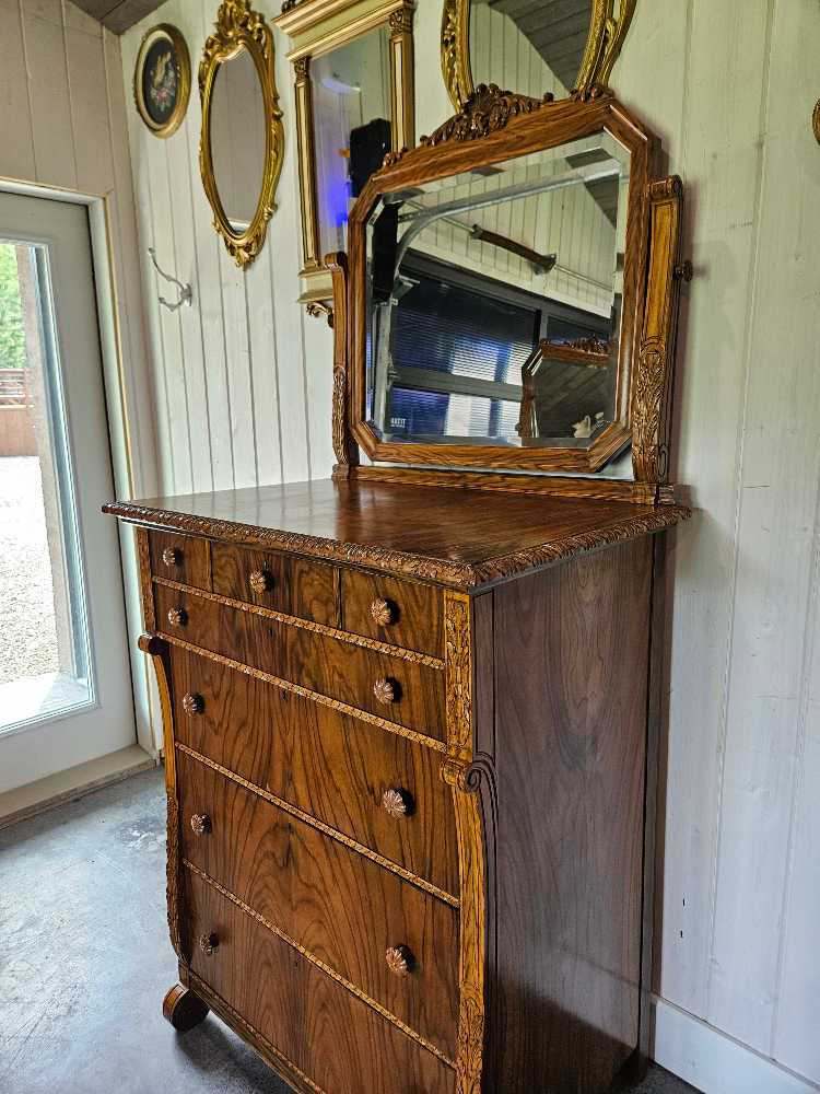 Victorian Tall boy with Mirror
