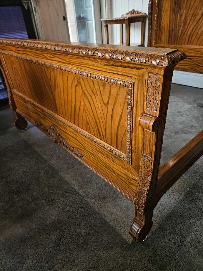 Victorian Double Bedframe and Nightstand