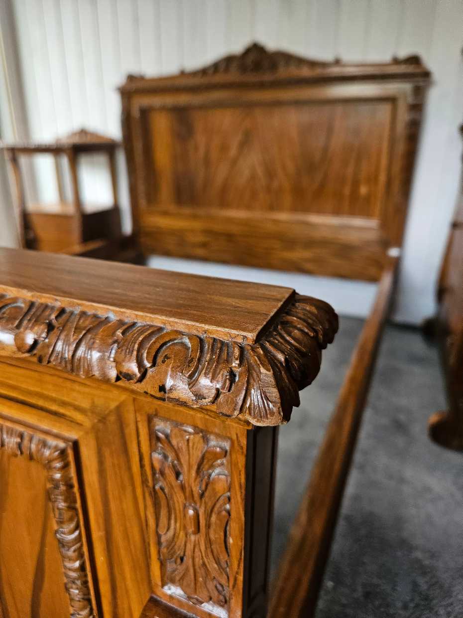 Victorian Double Bedframe and Nightstand