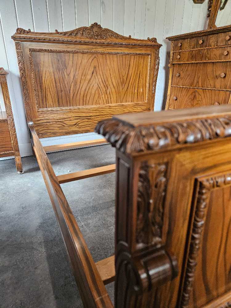 Victorian Double Bedframe and Nightstand