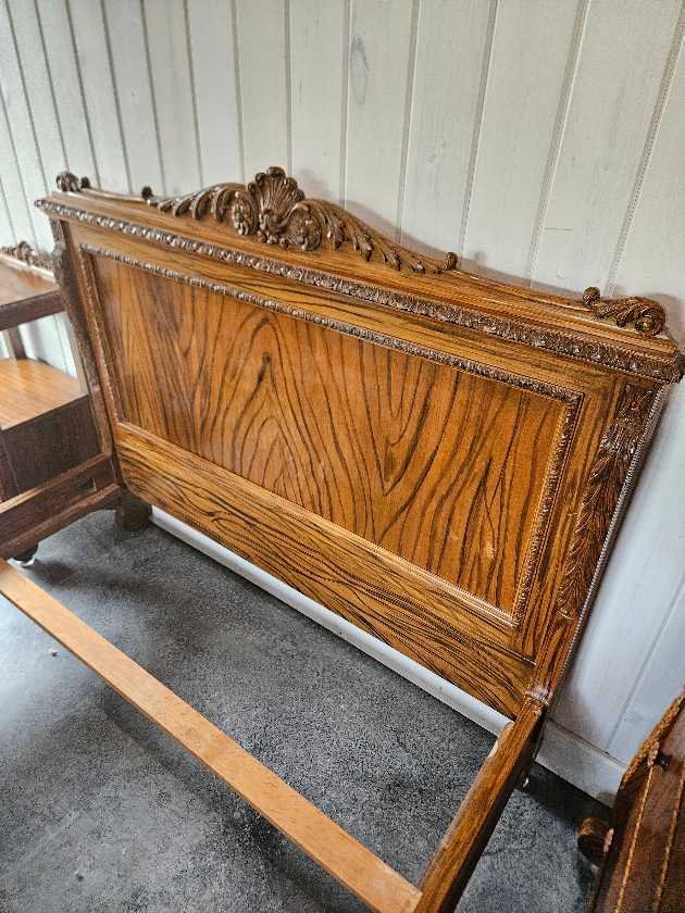 Victorian Double Bedframe and Nightstand