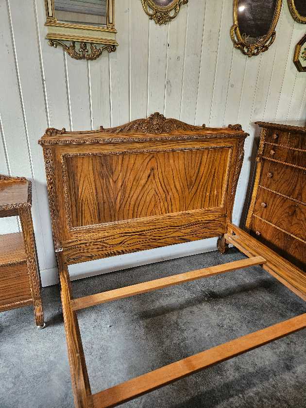 Victorian Double Bedframe and Nightstand