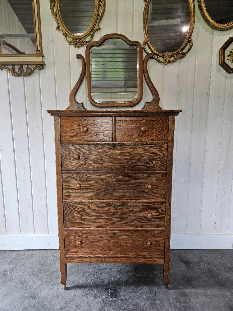 Tall Boy Dresser with Mirror