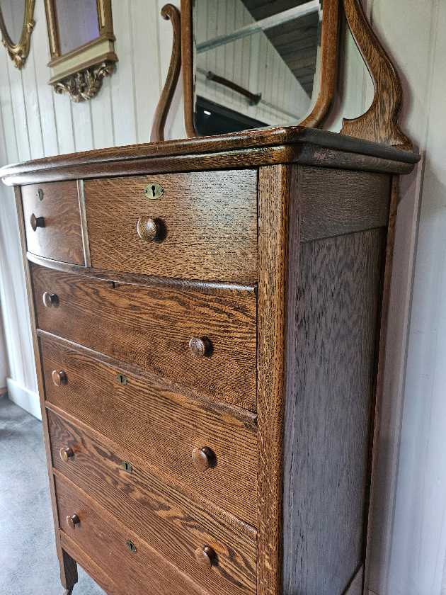 Tall Boy Dresser with Mirror
