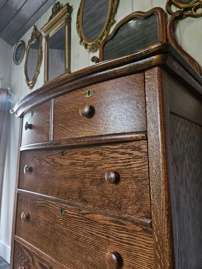 Tall Boy Dresser with Mirror