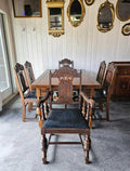 Antique Dining Table with 6 Chairs