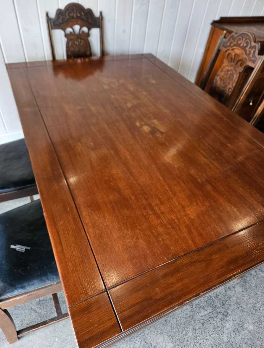 Antique Dining Table with 6 Chairs