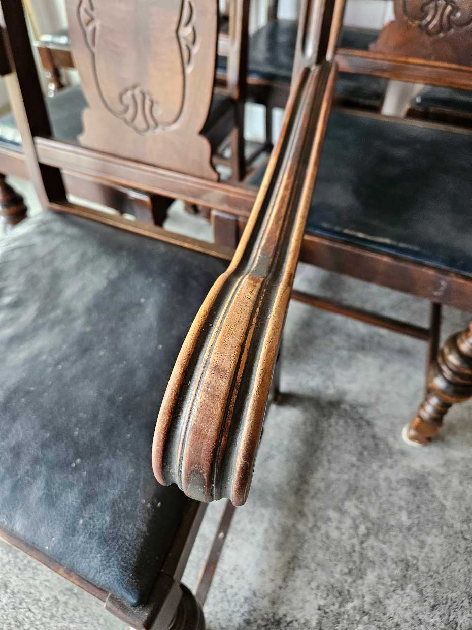 Antique Dining Table with 6 Chairs