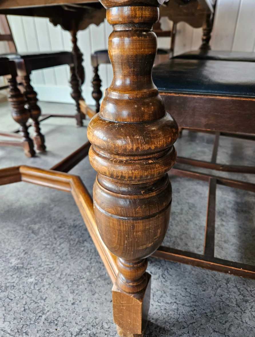 Antique Dining Table with 6 Chairs