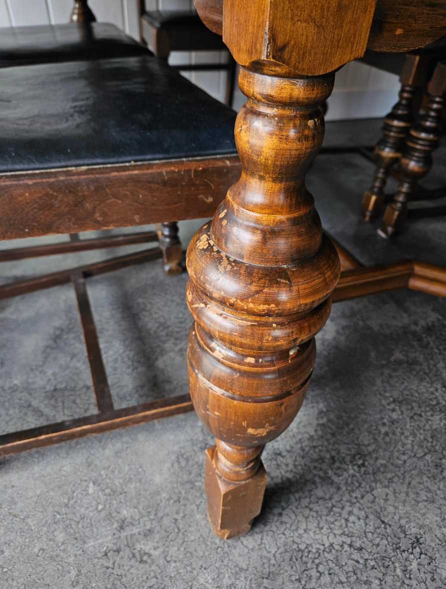Antique Dining Table with 6 Chairs
