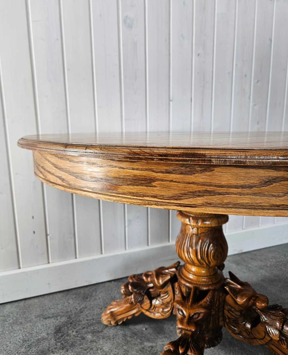Dragon Carved Pedestal Table