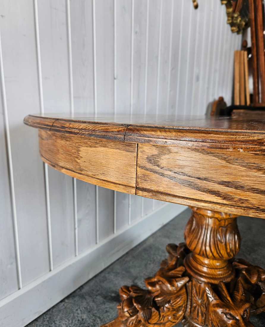 Dragon Carved Pedestal Table
