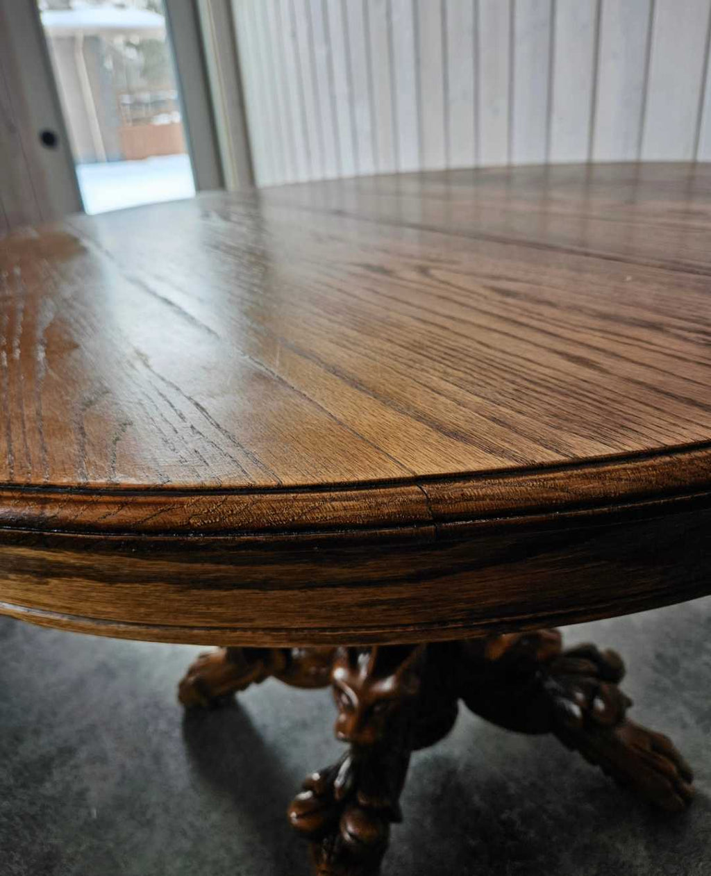 Dragon Carved Pedestal Table