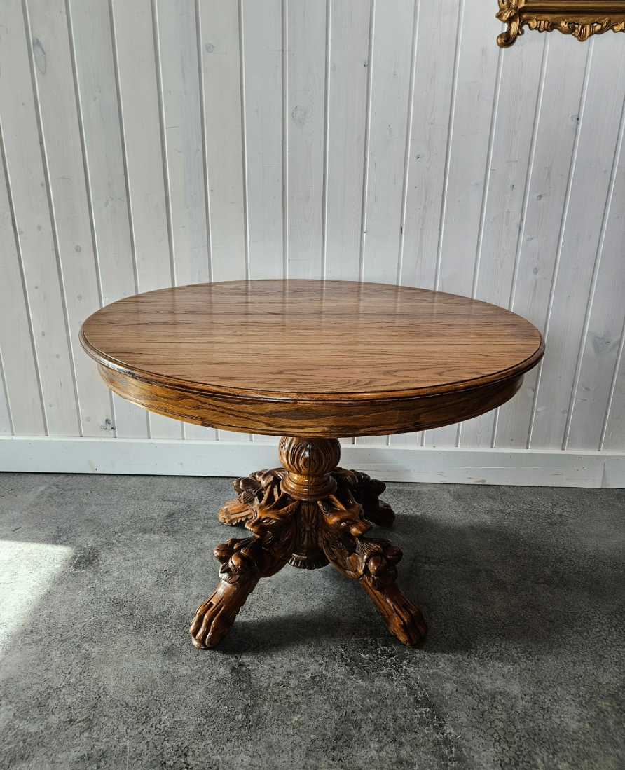 Dragon Carved Pedestal Table