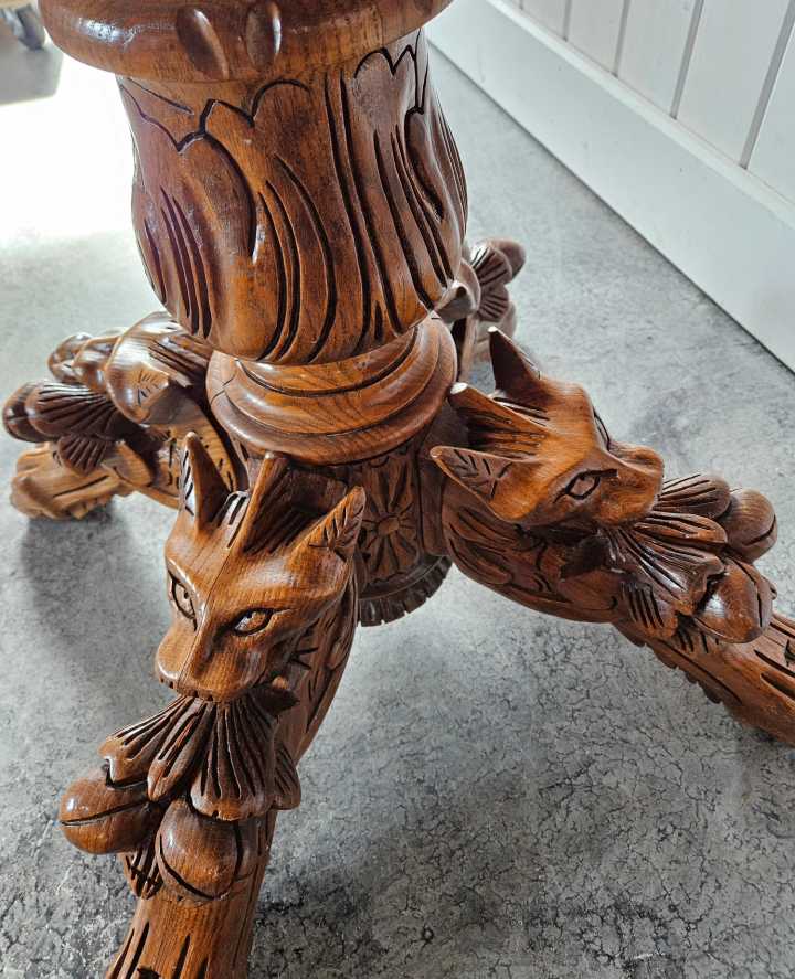 Dragon Carved Pedestal Table