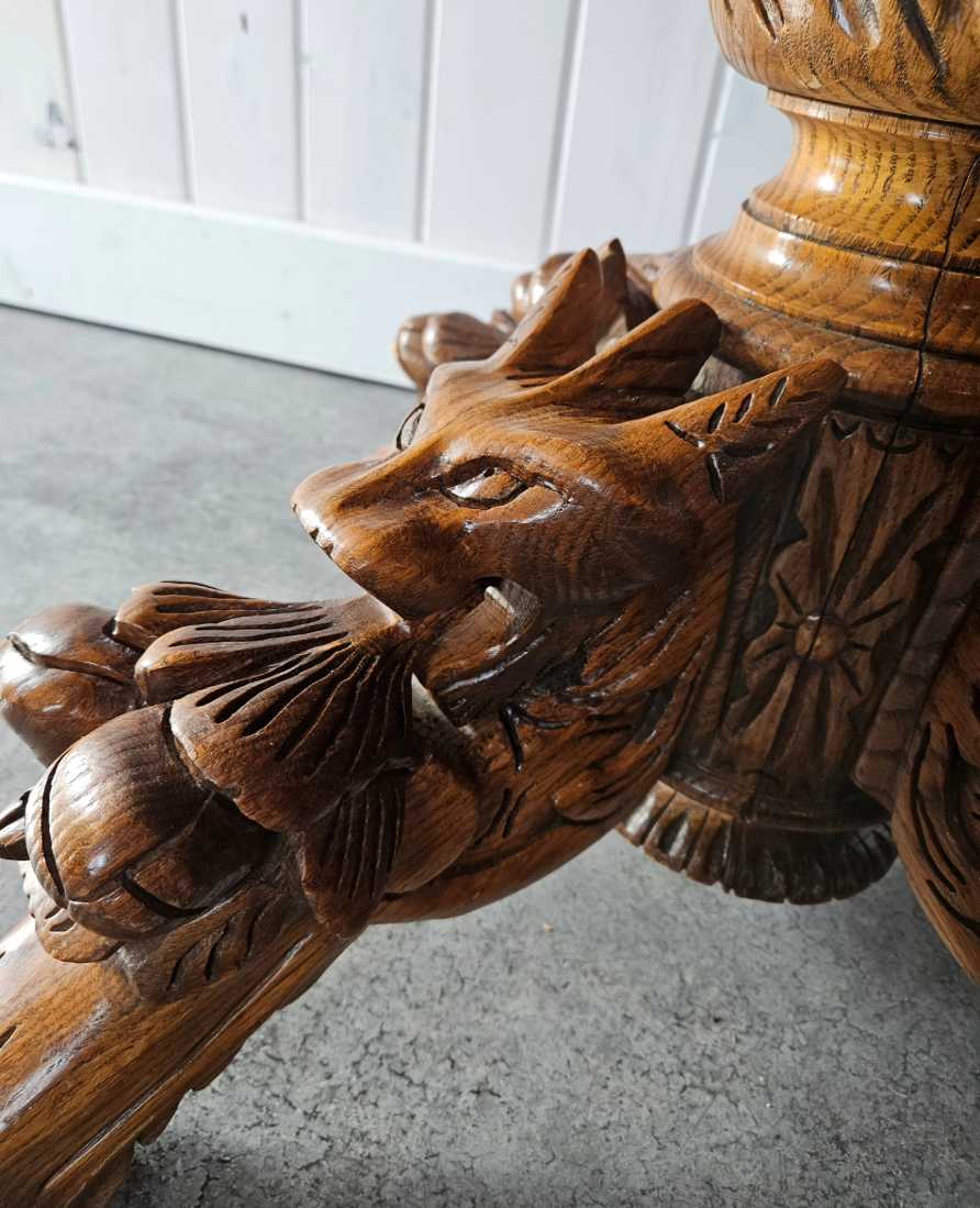 Dragon Carved Pedestal Table