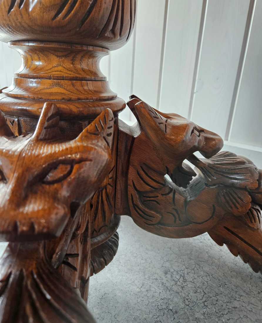Dragon Carved Pedestal Table