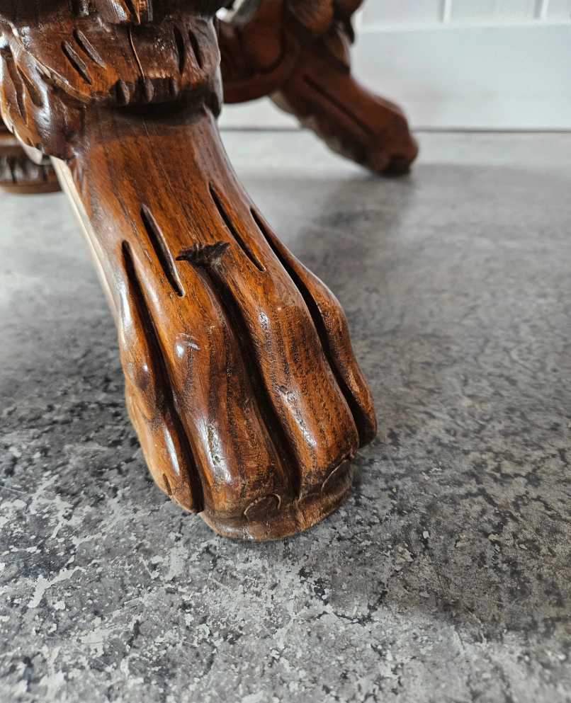 Dragon Carved Pedestal Table