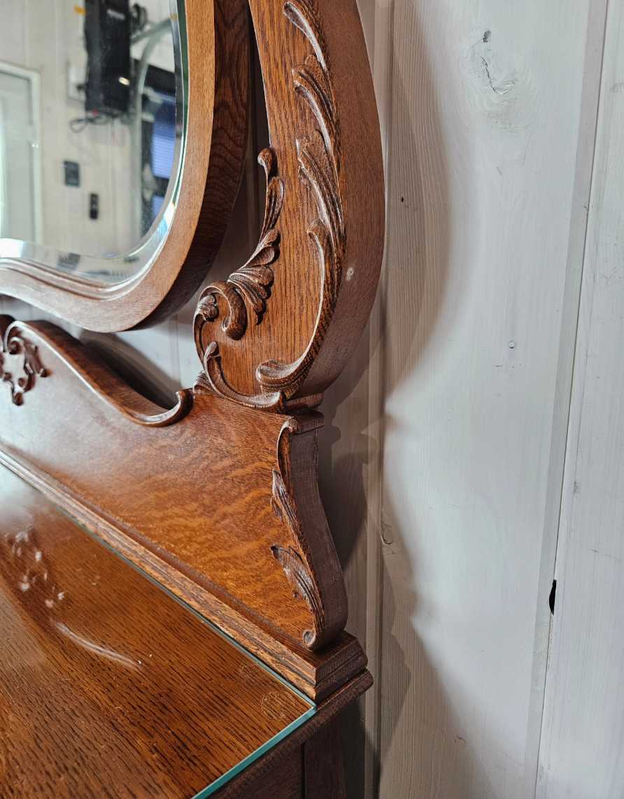Oak Dresser with Mirror