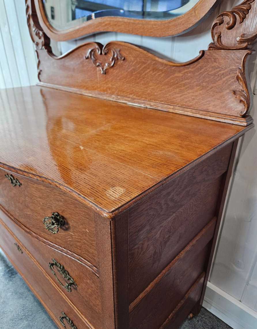 Oak Dresser with Mirror