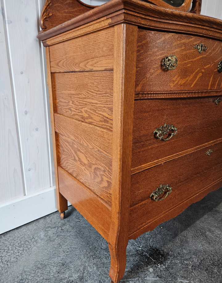Oak Dresser with Mirror