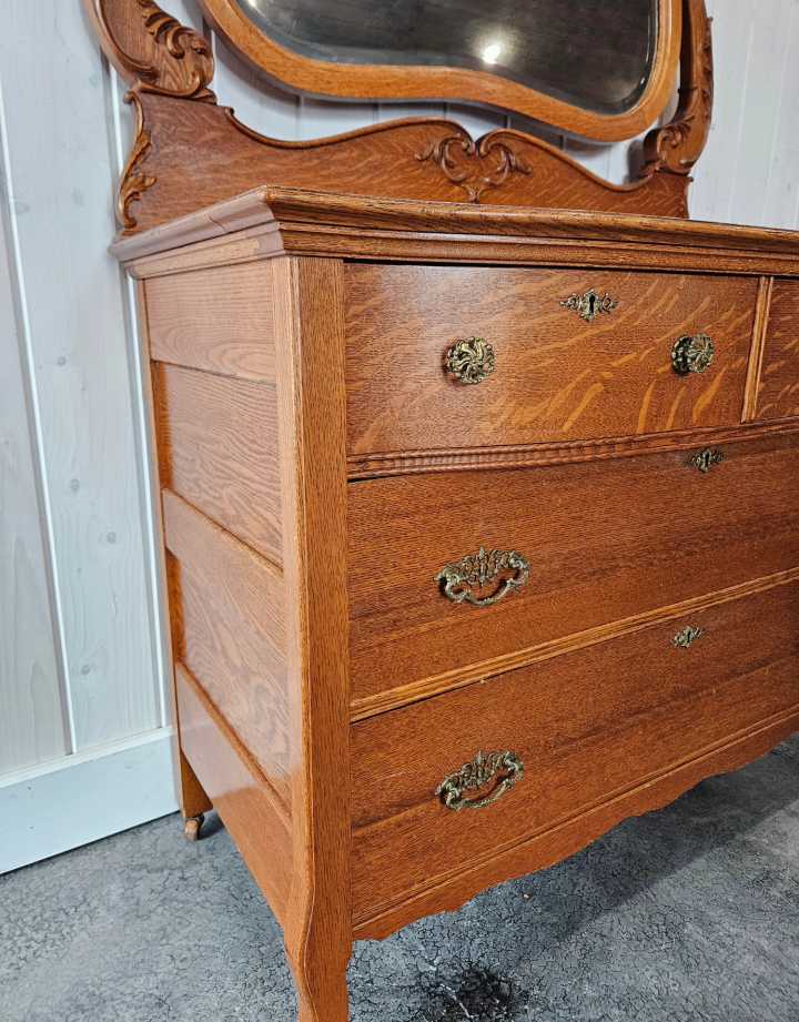 Oak Dresser with Mirror