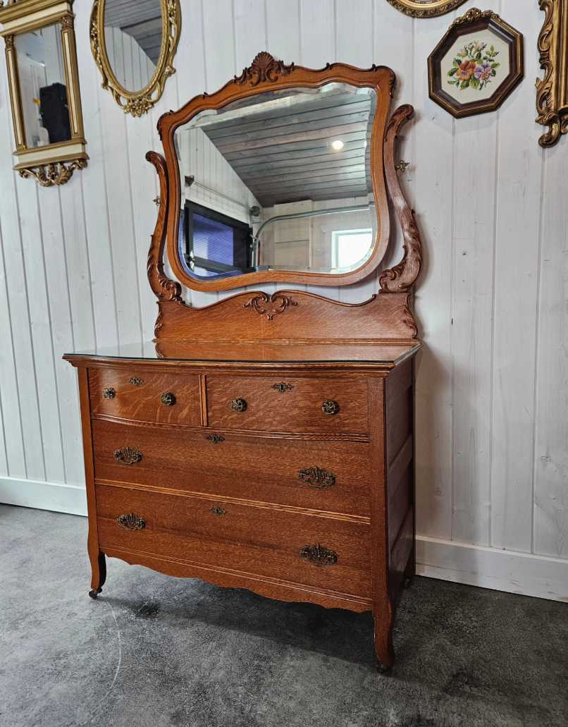Oak Dresser with Mirror