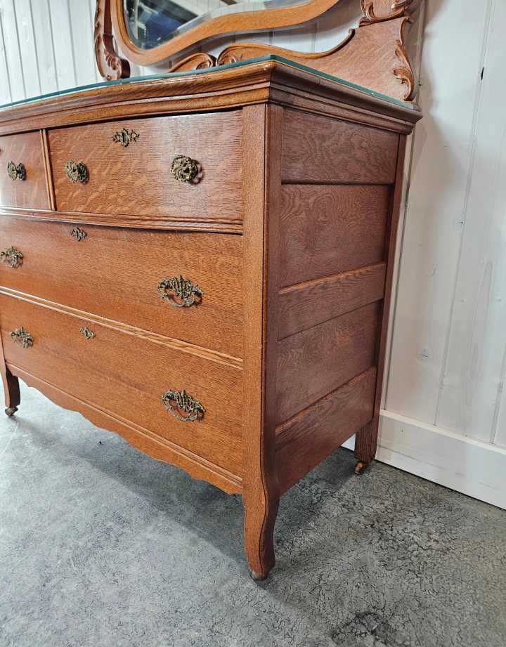 Oak Dresser with Mirror