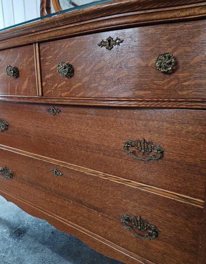 Oak Dresser with Mirror