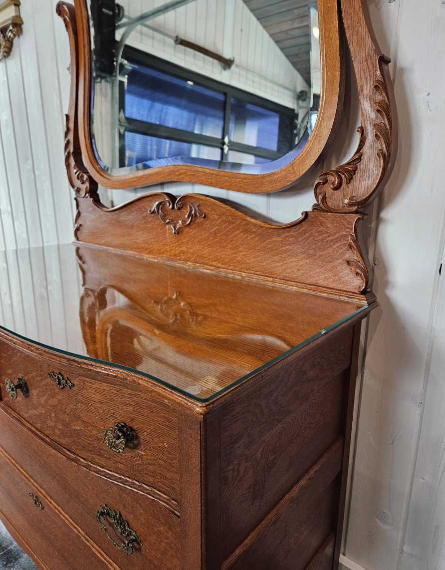 Oak Dresser with Mirror