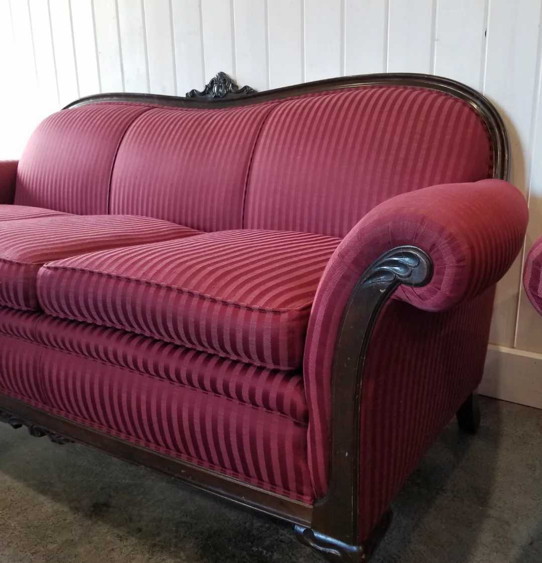 Deep Rose Victorian Style Sofa