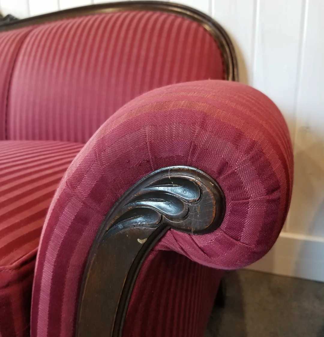 Deep Rose Victorian Style Sofa