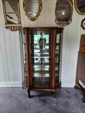 Tiger Oak Curved Display Cabinet